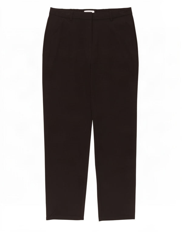 Marks & Spencer Womens High Waist Casual Trousers UK 14 Large W32 L29 Black
