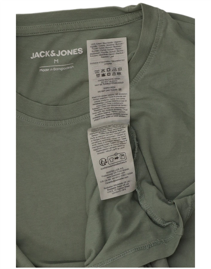 Jack & Jones Mens T-Shirt Top Medium Green Cotton