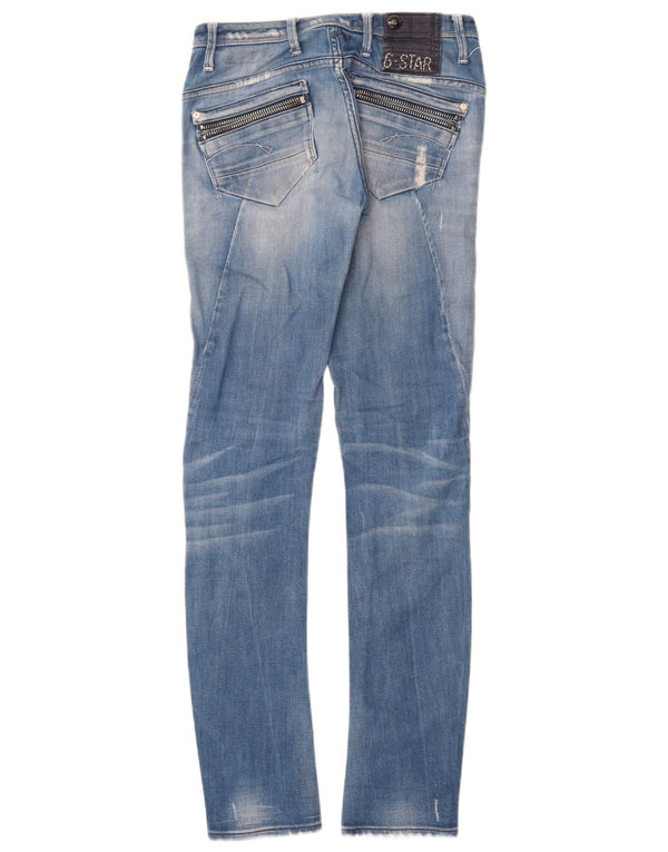 G-Star Womens Distressed Skinny Jeans W27 L32 Blue Cotton