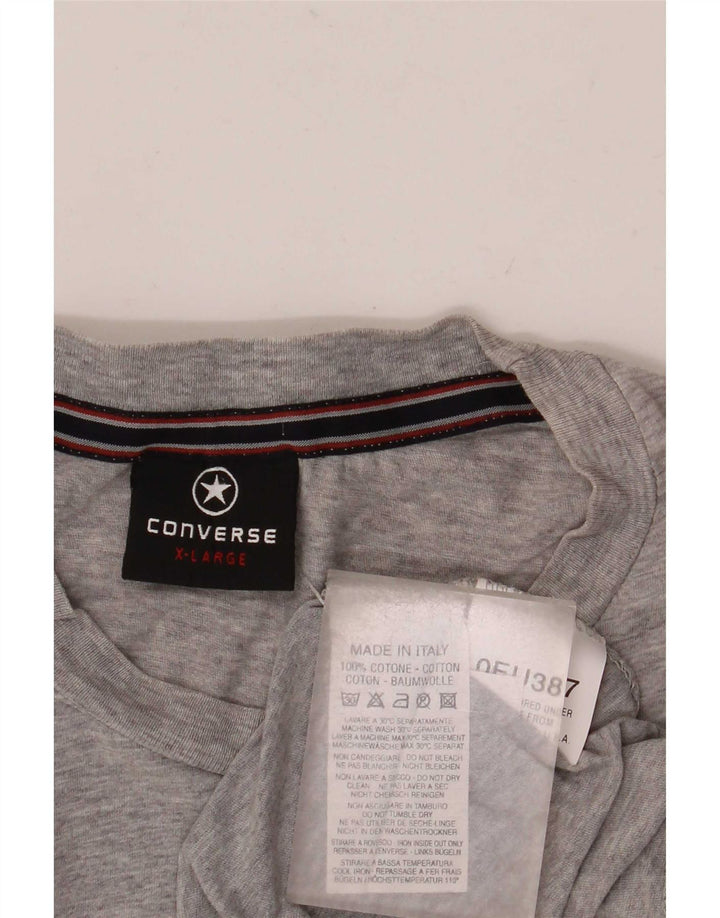 Converse Mens Graphic T-Shirt Top XL Grey Flecked Cotton