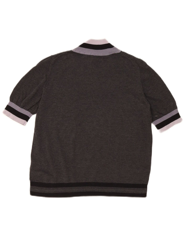 Cos Womens Turtle Neck Jumper Sweater UK 14 Medium Grey Colourblock
