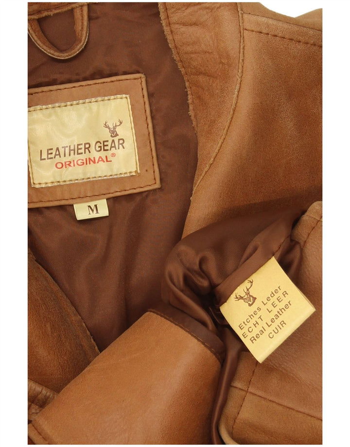 Vintage Mens Leather Jacket UK 36 Medium Brown Leather
