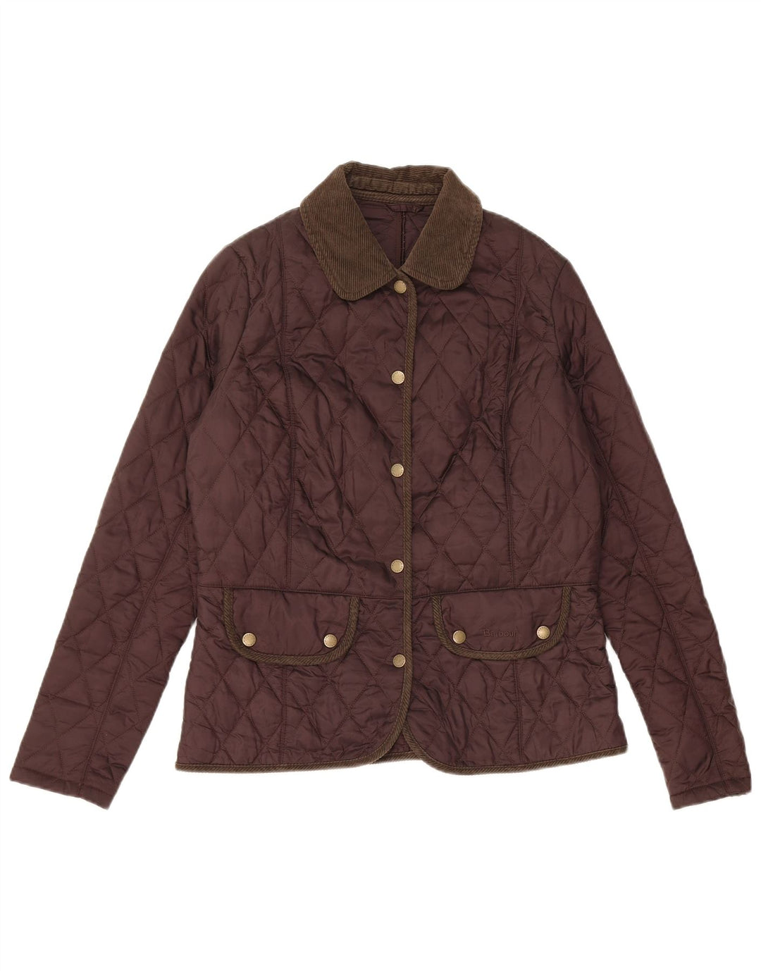 Barbour Womens Quilted Jacket UK 12 Medium Brown Polyamide