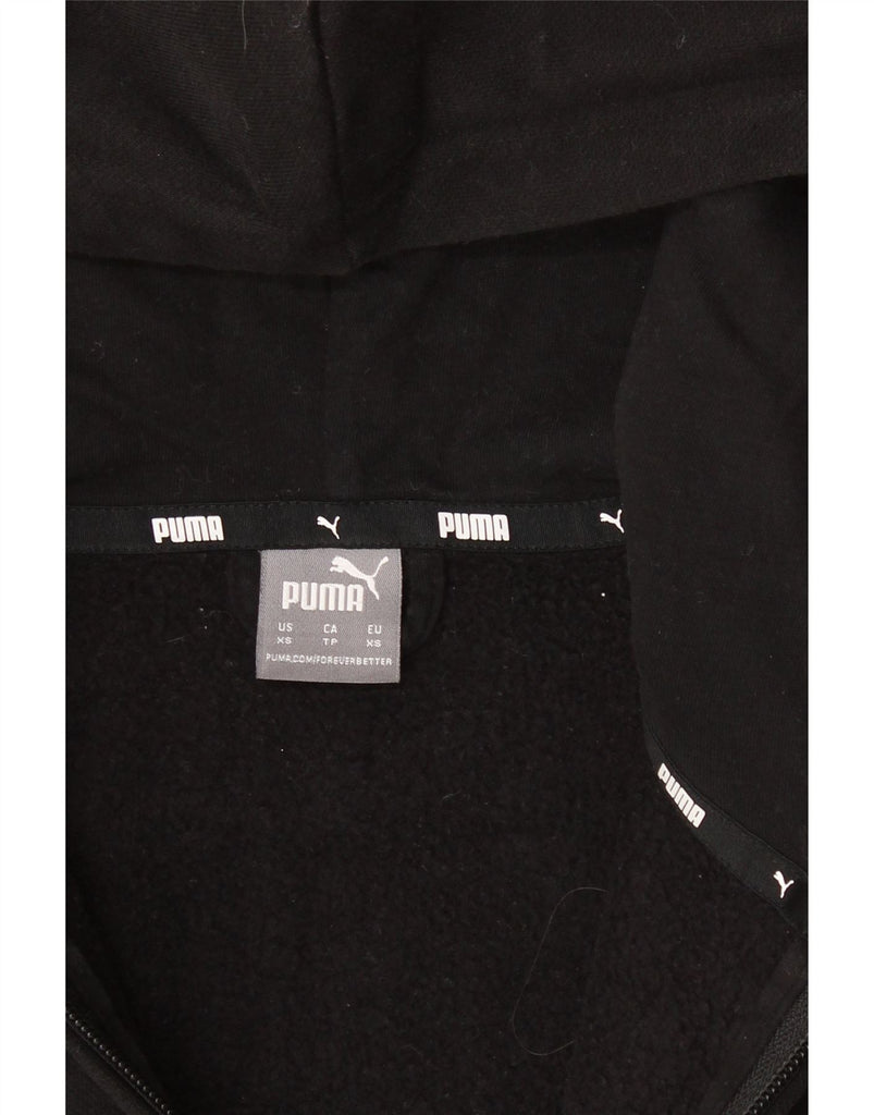 PUMA Womens Zip Hoodie Sweater UK 6 XS Black Cotton Vintage Puma and Second-Hand Puma from Messina Hembry 