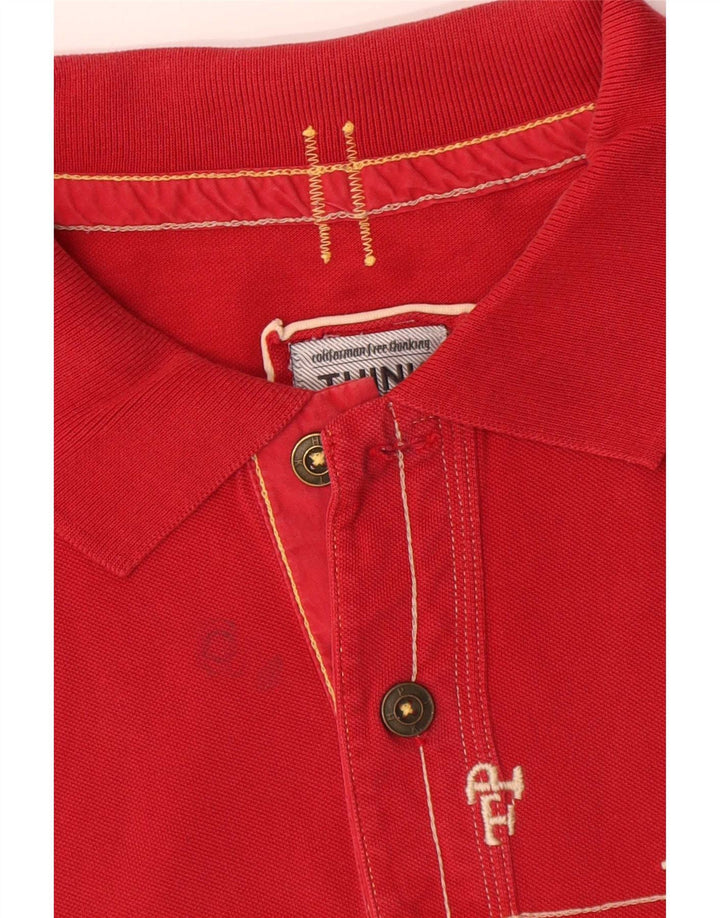 Think Pink Mens Polo Shirt XL Red Cotton