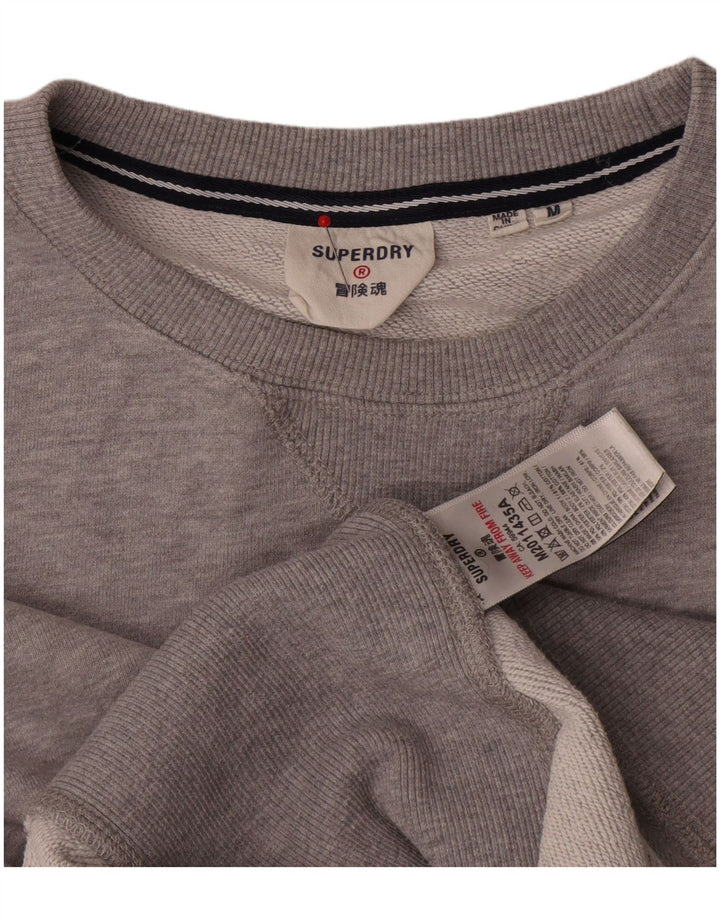 Superdry Mens Graphic Sweatshirt Jumper Medium Grey Flecked Cotton