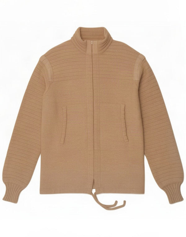 Vintage Mens Cardigan Sweater UK 12 Medium Beige