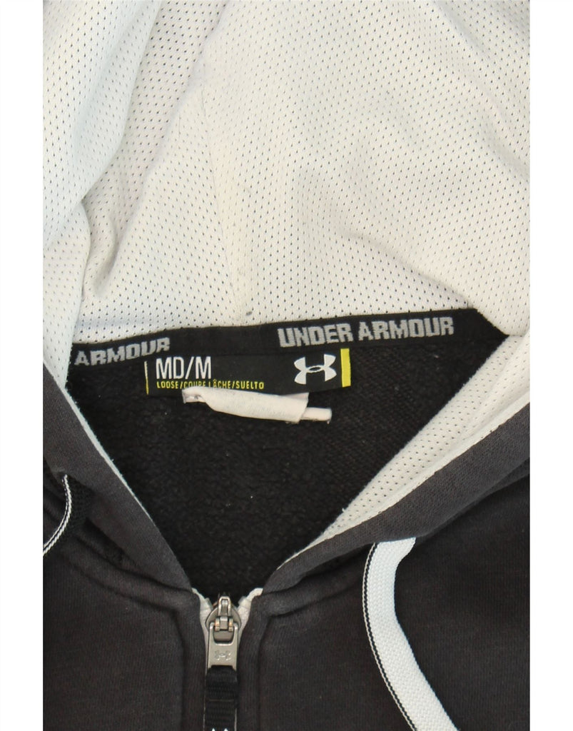 UNDER ARMOUR Mens Zip Hoodie Sweater Medium Black Cotton Vintage Under Armour and Second-Hand Under Armour from Messina Hembry 