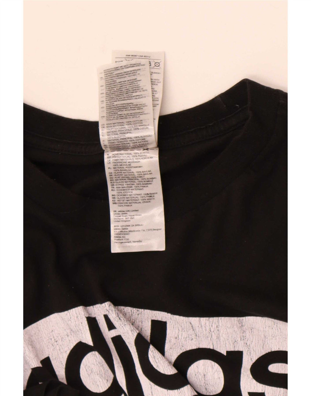 Adidas Mens Three Stripes Graphic T-Shirt Top Medium Black Cotton