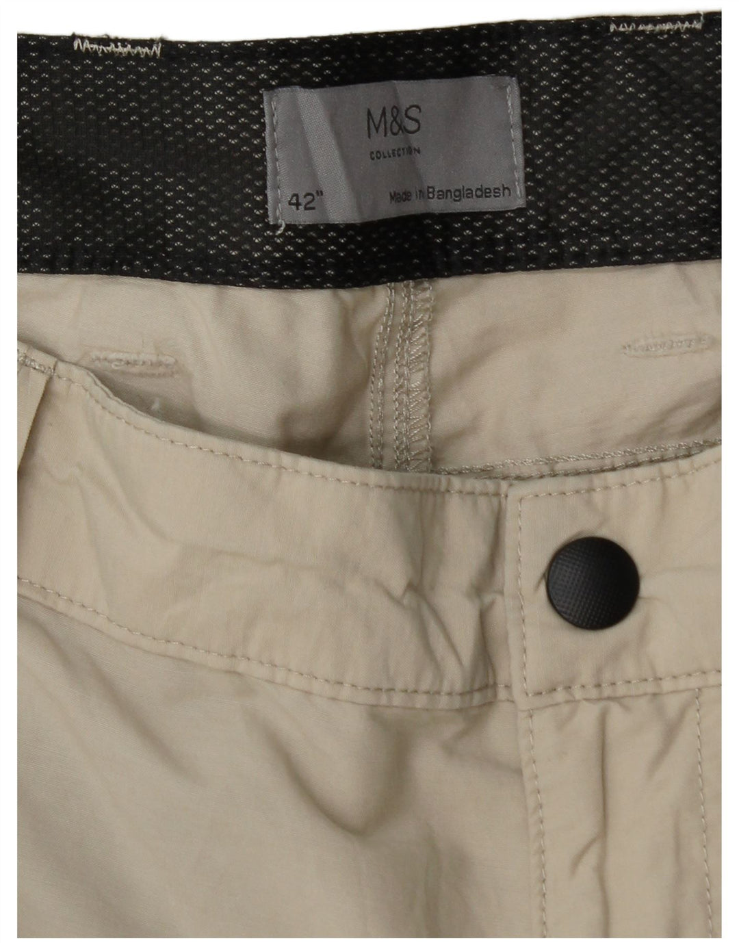 MARKS & SPENCER Mens Cargo Shorts W42 2XL Beige Cotton