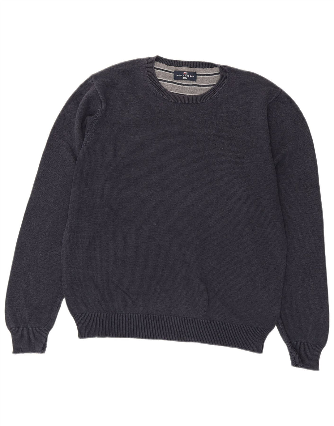 Marks & Spencer Mens Crew Neck Jumper Sweater Medium Navy Blue Cotton