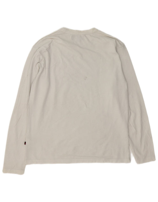 Marlboro Classics Mens Top Long Sleeve Medium White Cotton