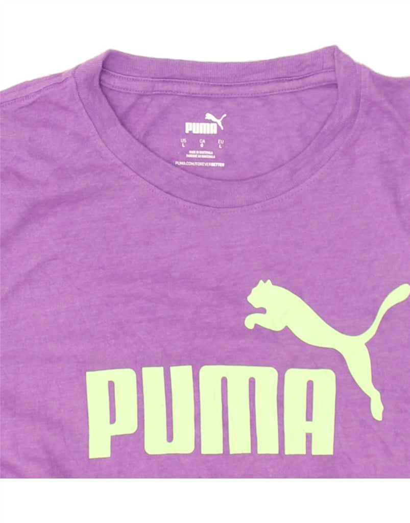 PUMA Womens Graphic T-Shirt Top UK 16 Large Purple | Vintage Puma | Thrift | Second-Hand Puma | Used Clothing | Messina Hembry 