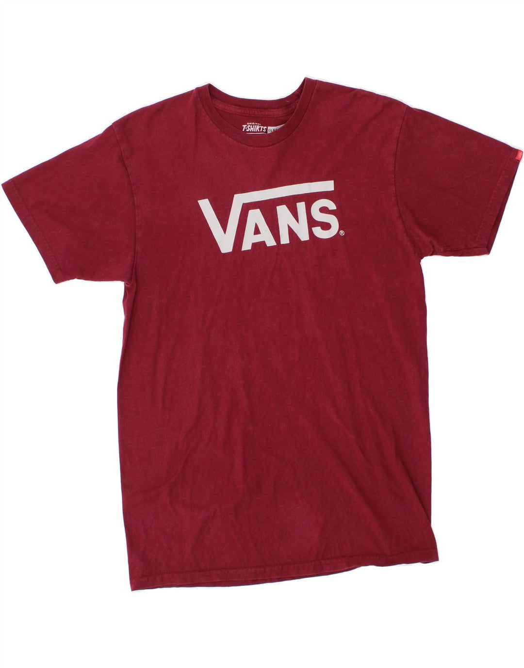 VANS Mens Classic Fit Graphic T-Shirt Top Medium Maroon Cotton Vintage Vans and Second-Hand Vans from Messina Hembry 