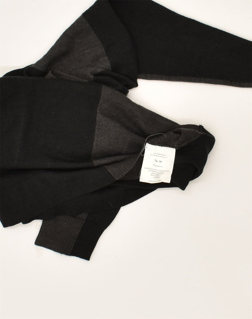 BIKKEMBERGS Womens V-Neck Jumper Sweater IT 38 XS  Grey Colourblock | Vintage Bikkembergs | Thrift | Second-Hand Bikkembergs | Used Clothing | Messina Hembry 