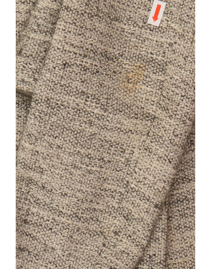 MASSIMO DUTTI Womens Overcoat EU 38 Small Beige Flecked Cotton