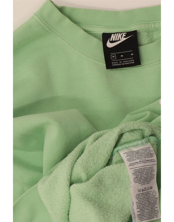 Nike Womens Crop Oversized Sweatshirt Jumper UK 14 Medium Green Cotton