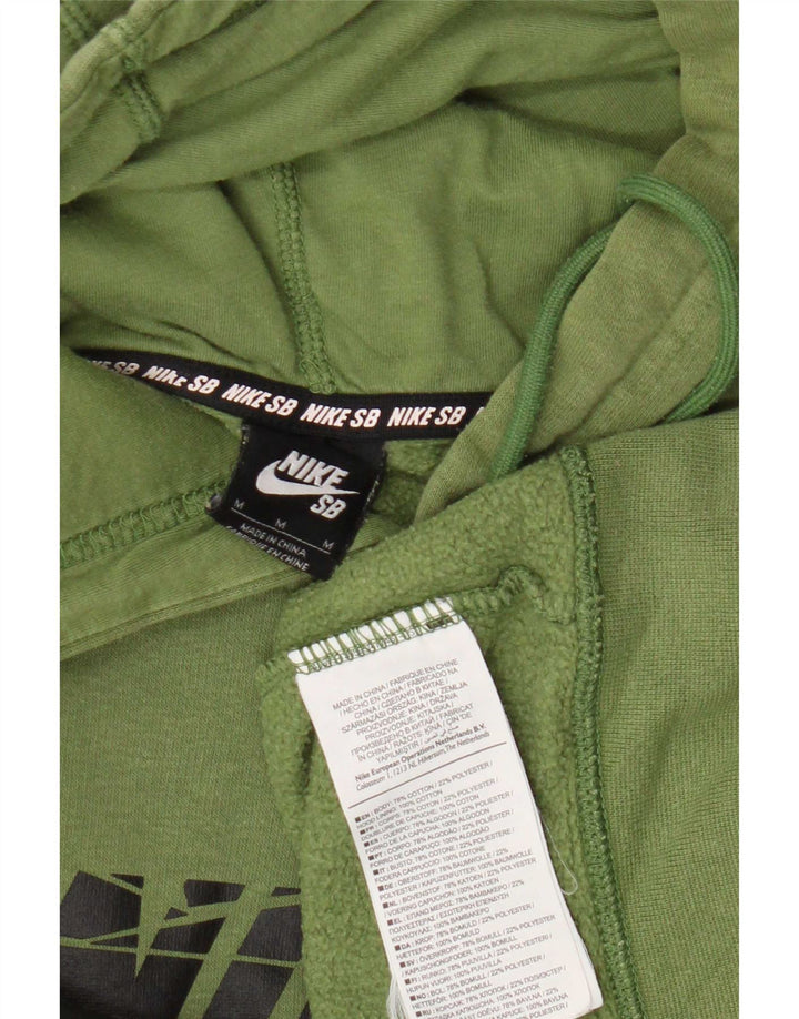 Nike Mens Graphic Hoodie Jumper Medium Green Cotton