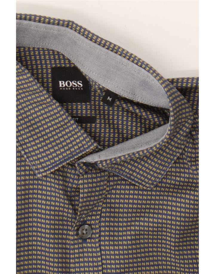 HUGO BOSS Mens Slim Fit Shirt Medium Brown Check Cotton Vintage Hugo Boss and Second-Hand Hugo Boss from Messina Hembry 
