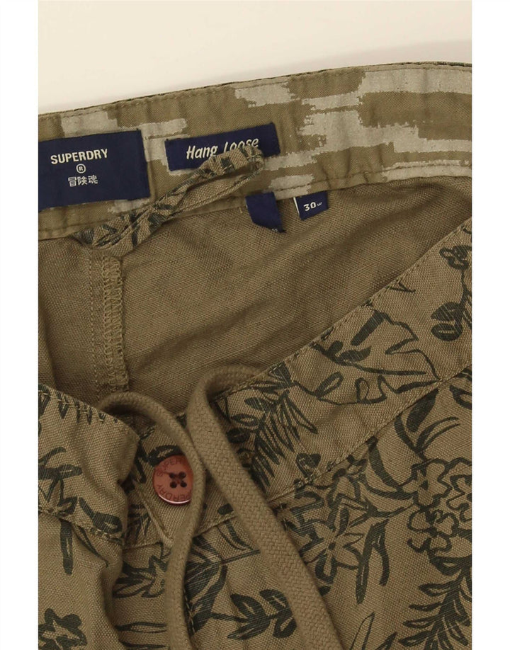 Superdry Mens Chino Shorts W30 Medium Khaki Floral