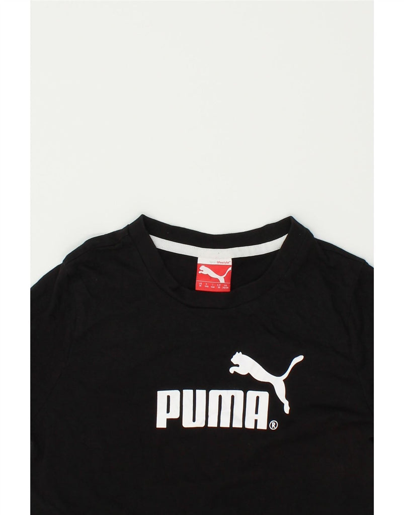 PUMA Boys Graphic T-Shirt Top 9-10 Years Medium Black | Vintage Puma | Thrift | Second-Hand Puma | Used Clothing | Messina Hembry 