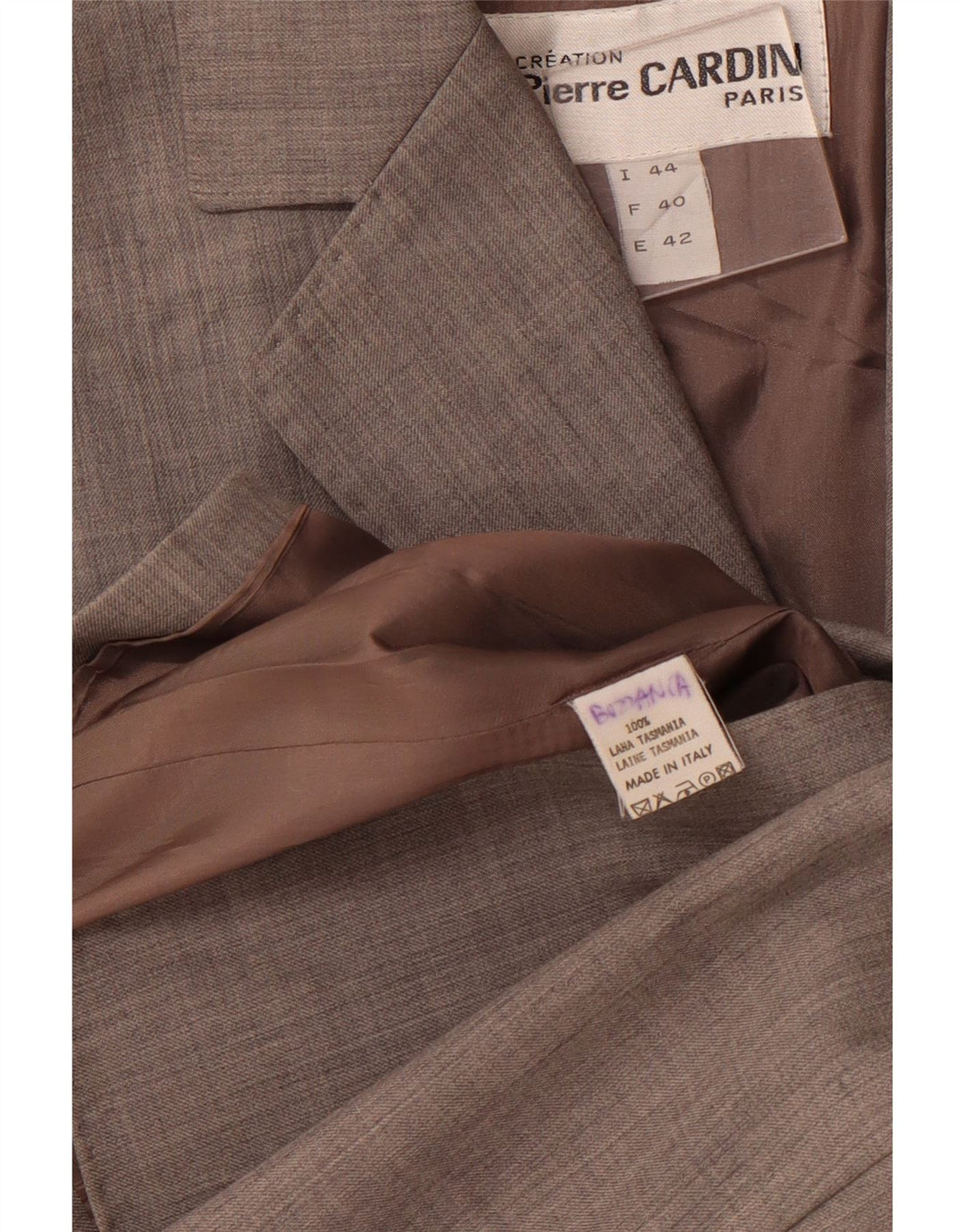 PIERRE CARDIN Womens 3 Button Blazer Jacket EU 42 Medium Grey Pinstripe
