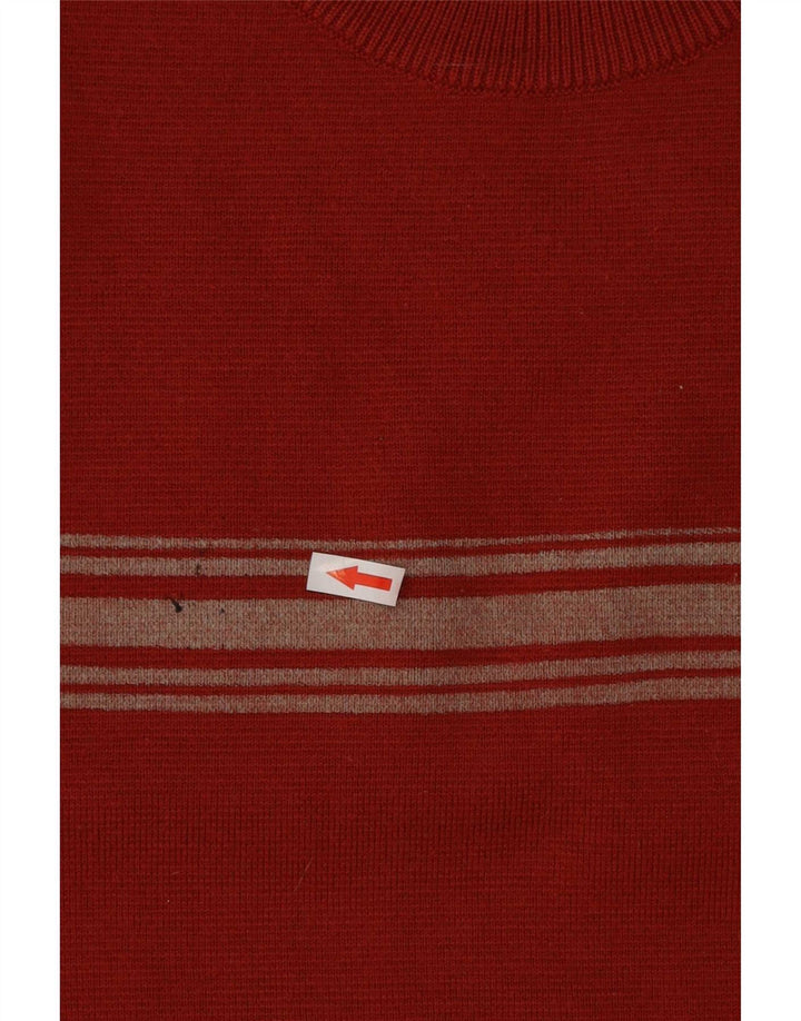Fila Mens Crew Neck Jumper Sweater XL Red Colourblock Wool