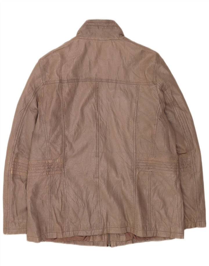 Vintage Mens Leather Jacket UK 38 Medium Grey Leather