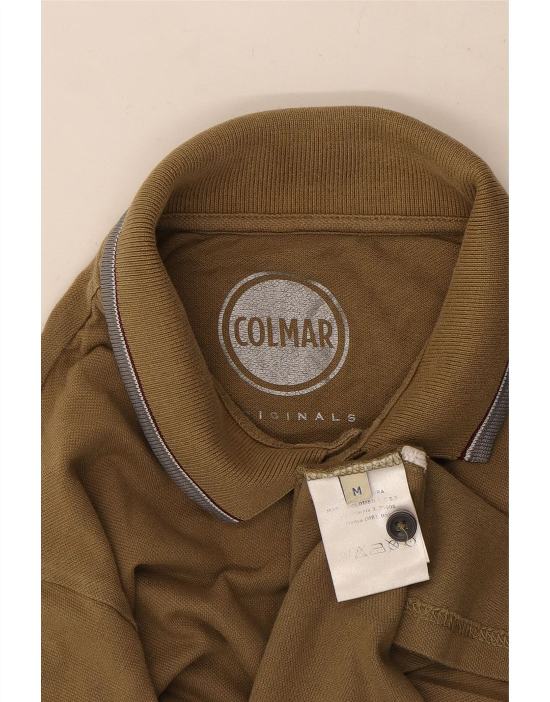 Colmar Mens Graphic Polo Shirt Medium Khaki Cotton