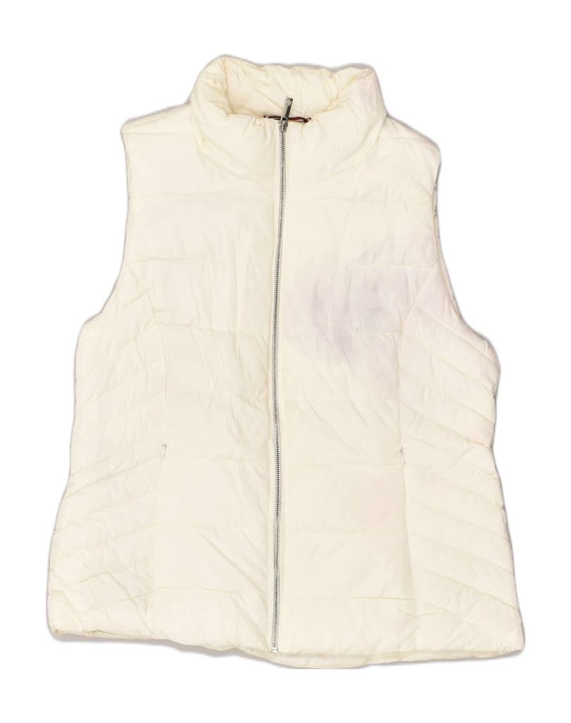 TOMMY HILFIGER Womens Padded Gilet UK 16 Large White Polyester | Vintage Tommy Hilfiger | Thrift | Second-Hand Tommy Hilfiger | Used Clothing | Messina Hembry 