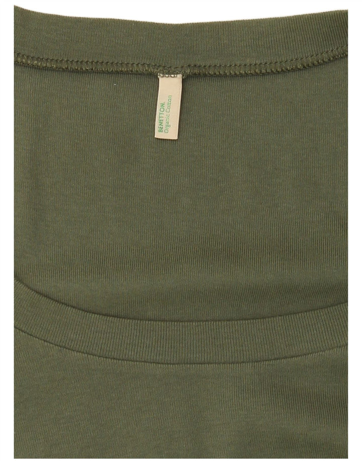 Benetton Womens T-Shirt Top UK 10 Small Khaki