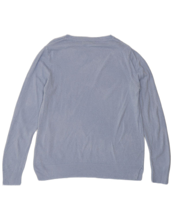 Marks & Spencer Womens Crew Neck Jumper Sweater UK 16 Large  Blue Acrylic