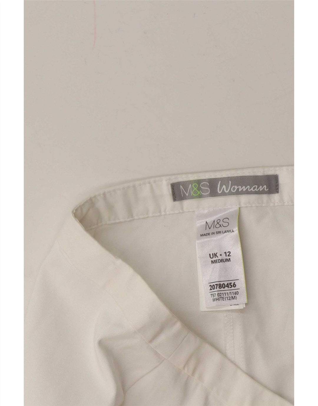 Marks & Spencer Womens Capri Trousers UK 12 Medium W30 L21 White Cotton