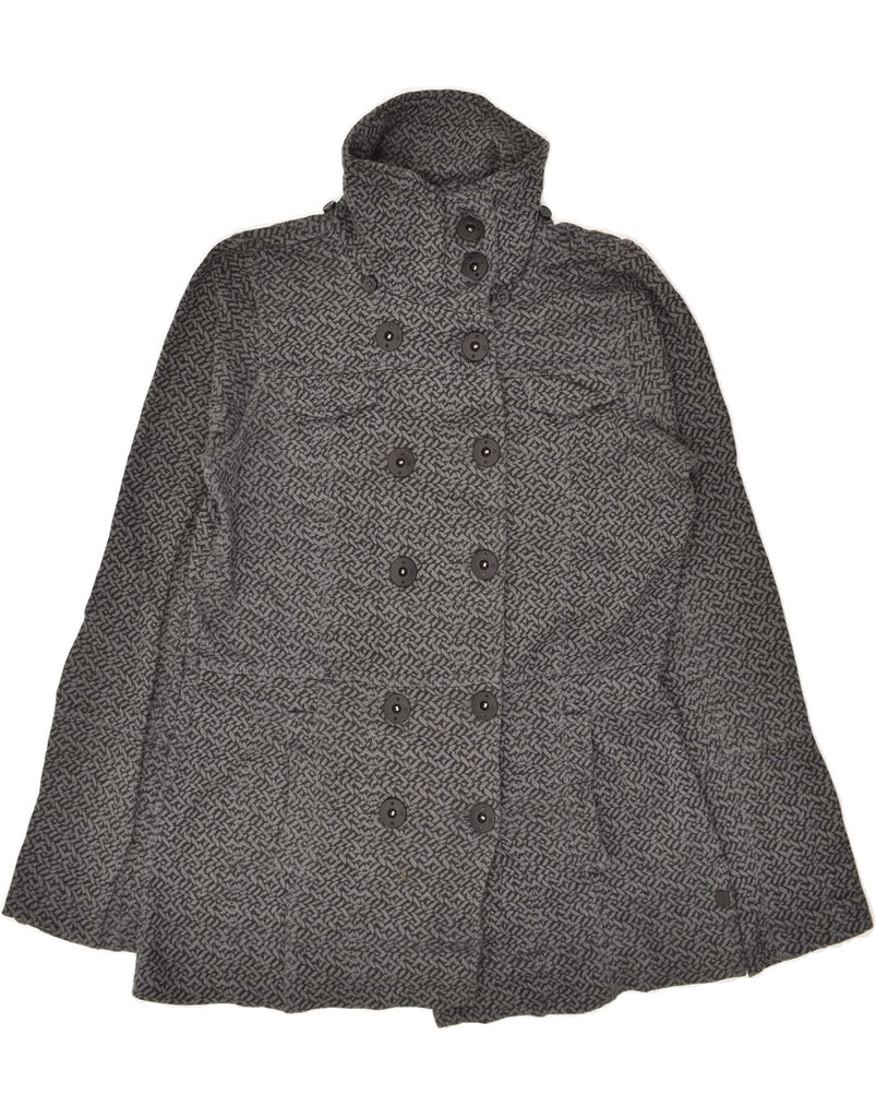 HURLEY Womens Pea Coat UK 6 XS Grey Cotton | Vintage Hurley | Thrift | Second-Hand Hurley | Used Clothing | Messina Hembry 