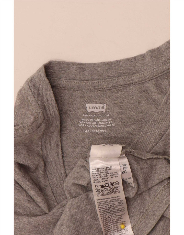 Levi's Mens Graphic T-Shirt Top 2XL Grey Flecked Cotton