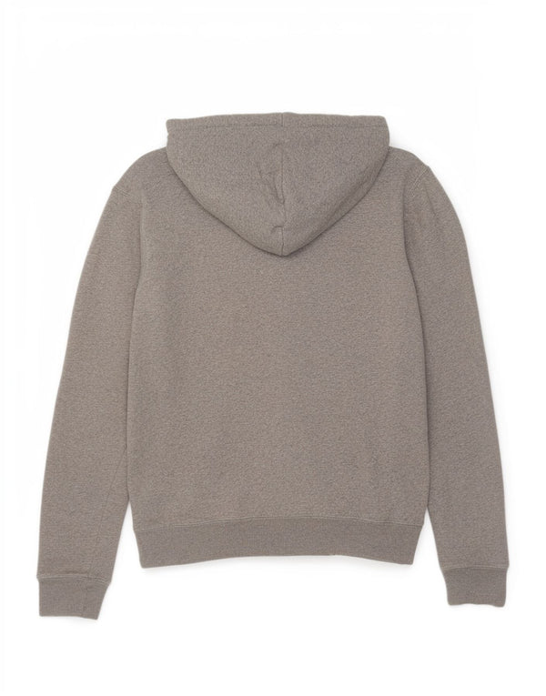 Jack Wills Womens Graphic Hoodie Jumper UK 10 Small Grey Flecked Cotton