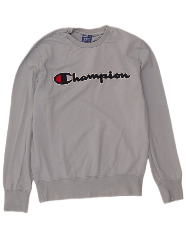 Champion Mens Graphic Sweatshirt Jumper Medium Blue Cotton
