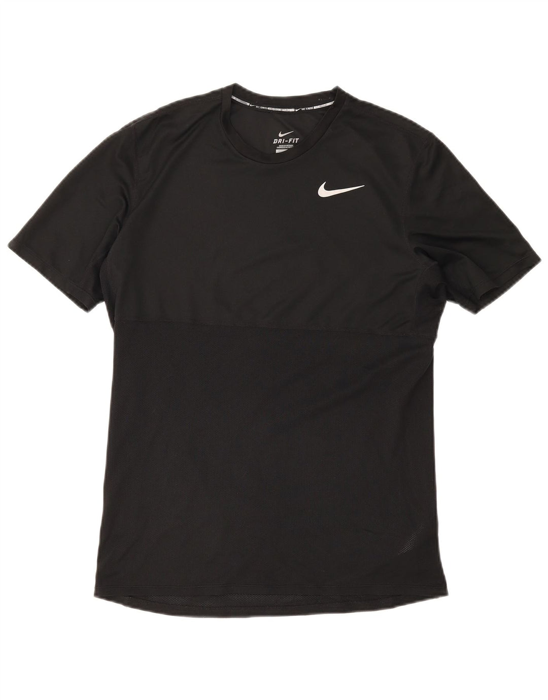 Nike Mens Dri Fit T-Shirt Top Medium Black Polyester Sports