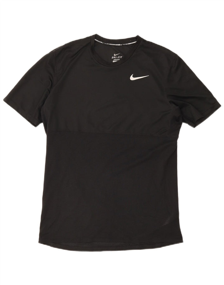 Nike Mens Dri Fit T-Shirt Top Medium Black Polyester Sports