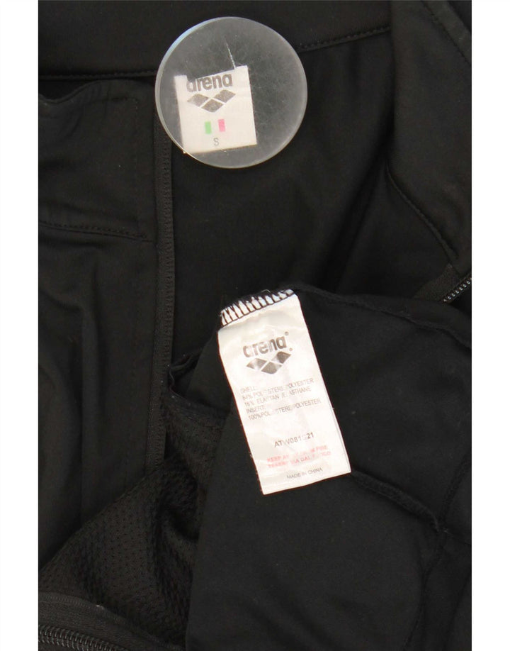 Arena Womens Tracksuit Top Jacket UK 10 Small Black Colourblock Polyester