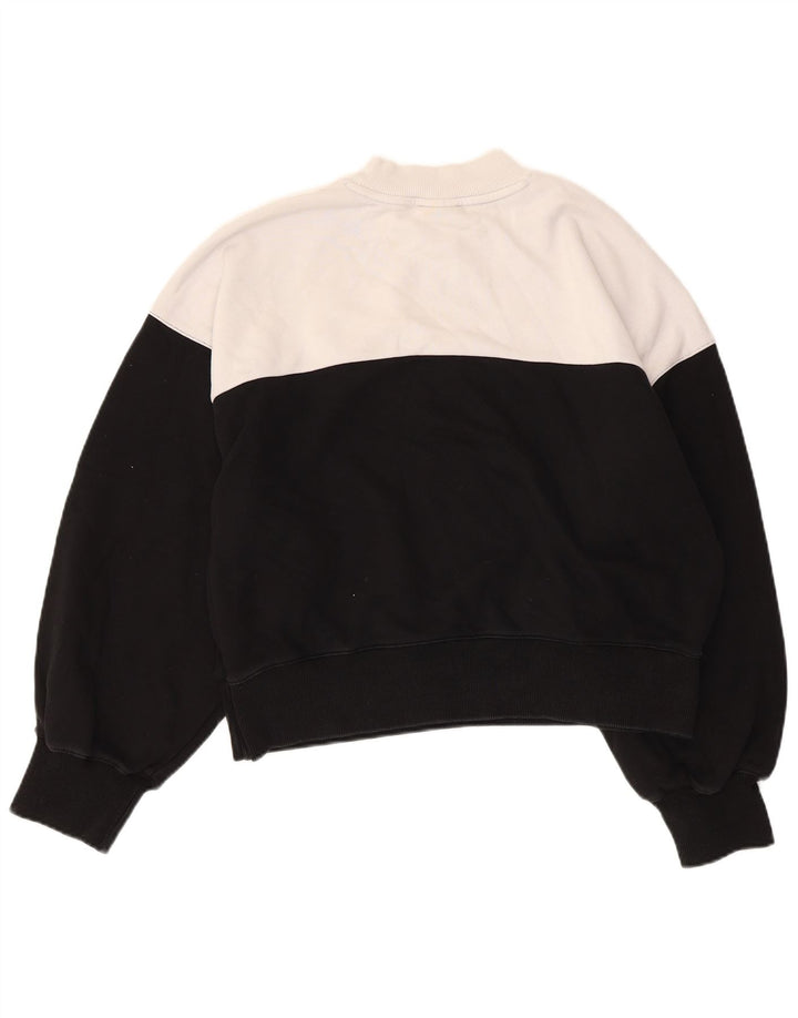 Champion Womens Oversized Sweatshirt Jumper UK 14 Medium Black Colourblock