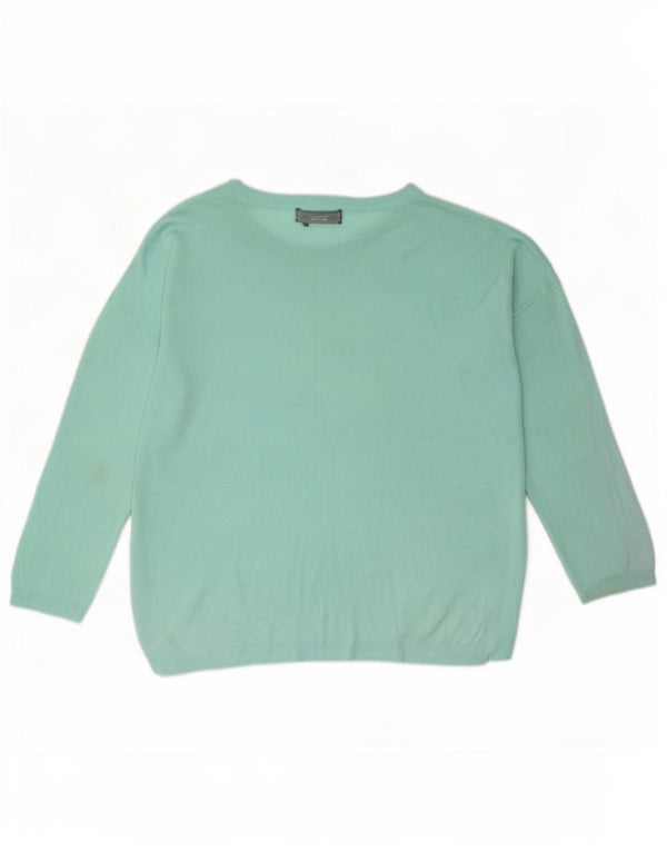 Marks & Spencer Womens Boat Neck Jumper Sweater UK 16 Large Turquoise