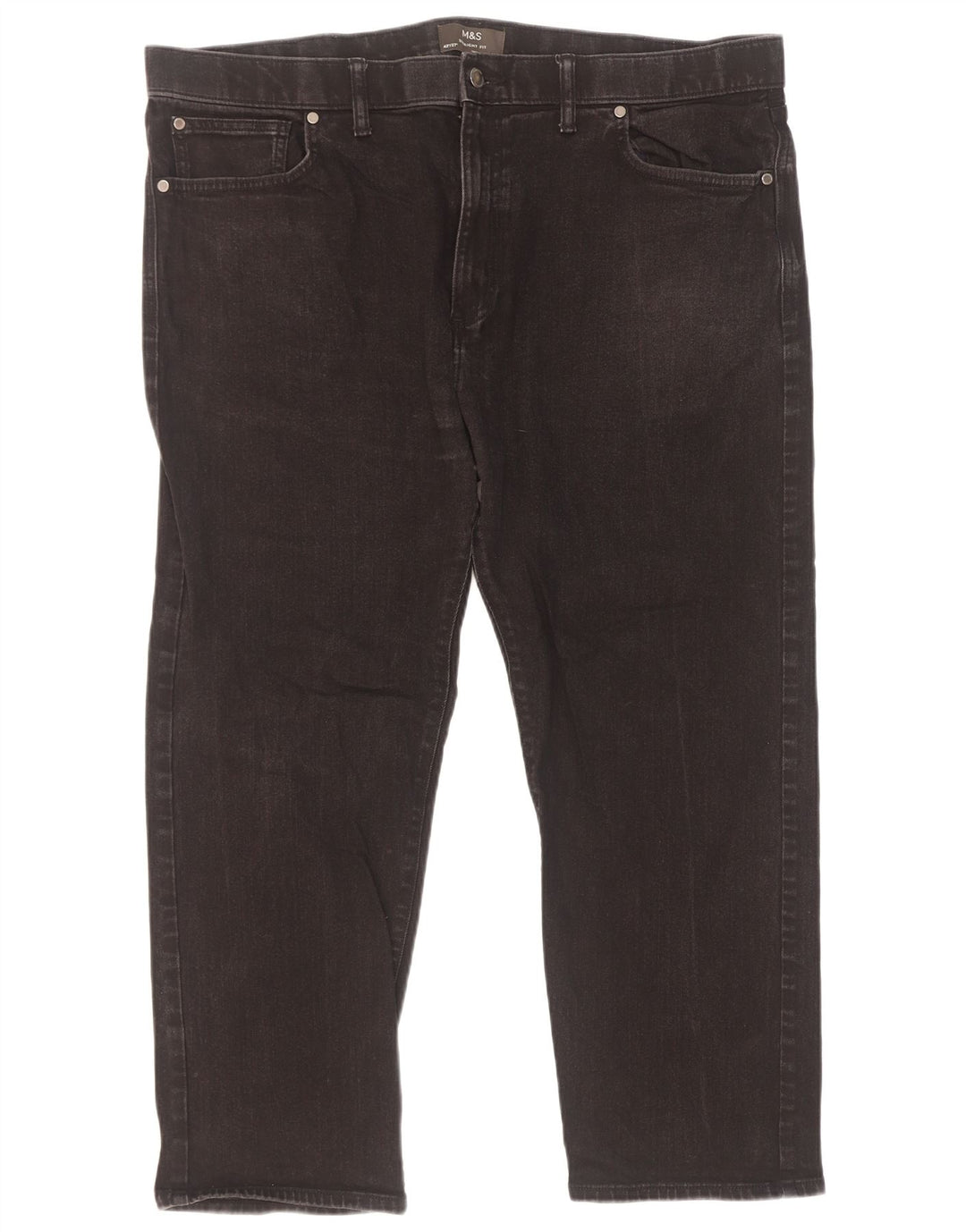 Marks & Spencer Mens Straight Jeans W42 L27 Black Cotton