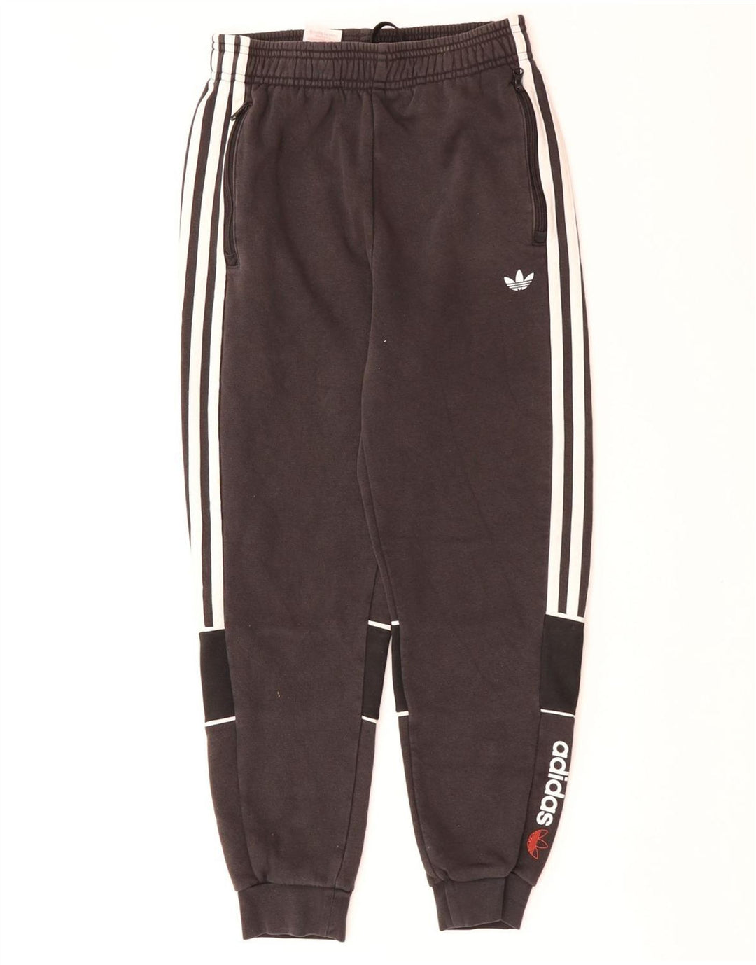 ADIDAS Boys Tracksuit Trousers Joggers 11-12 Years  Black Colourblock