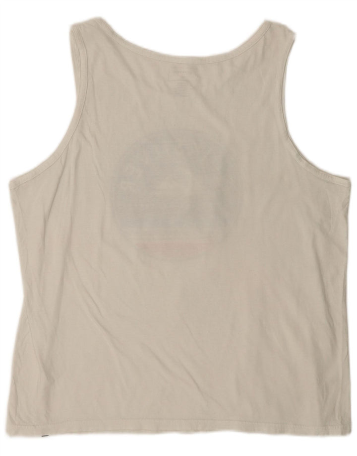 Quiksilver Mens Graphic Vest Top Large White Cotton