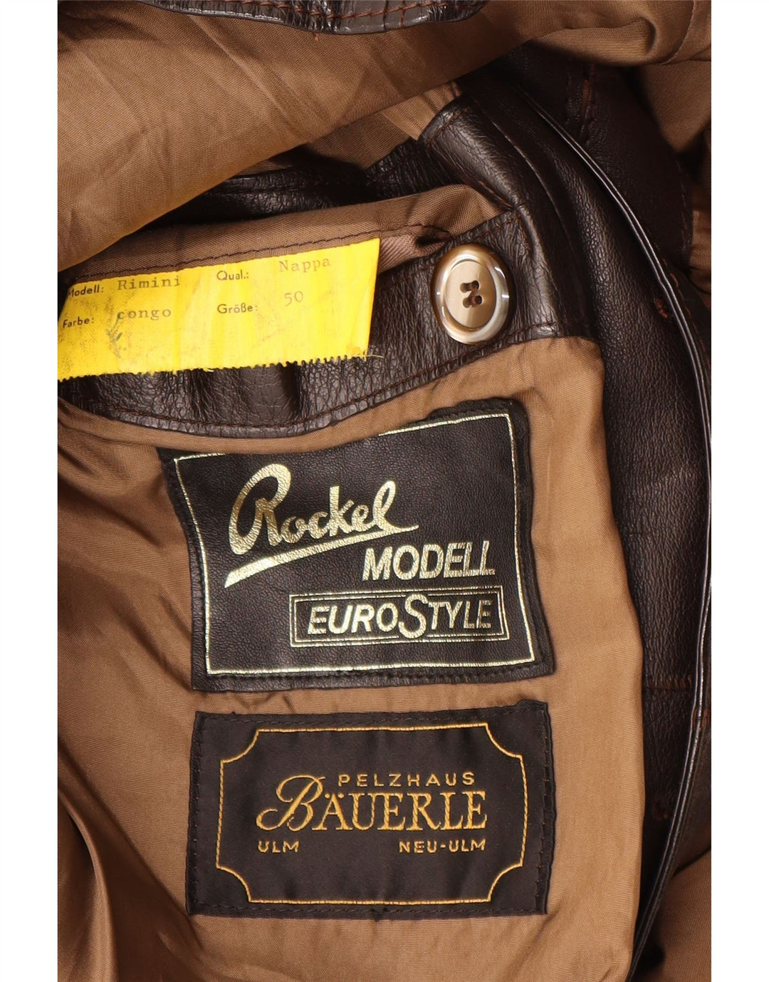 Vintage Womens Leather Jacket IT 50 XL Brown Leather
