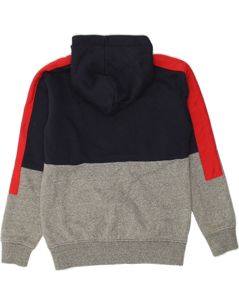 MCKENZIE Boys Graphic Hoodie Jumper 10-11 Years Navy Blue Colourblock | Vintage Mckenzie | Thrift | Second-Hand Mckenzie | Used Clothing | Messina Hembry 