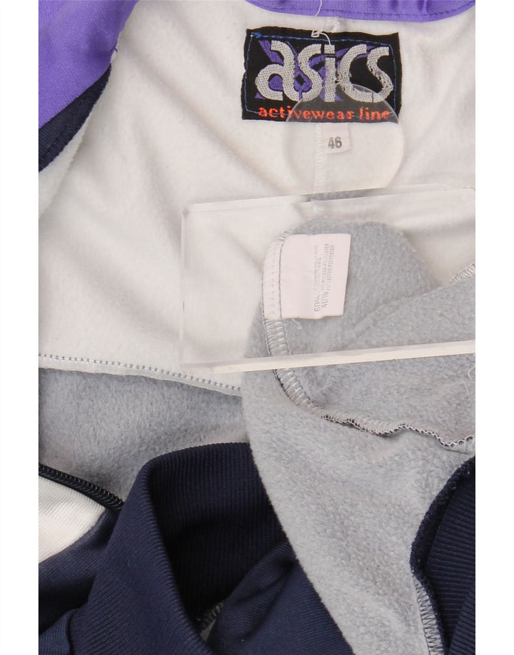 Asics Mens Graphic Tracksuit Top Jacket IT 46 Small Navy Blue Colourblock