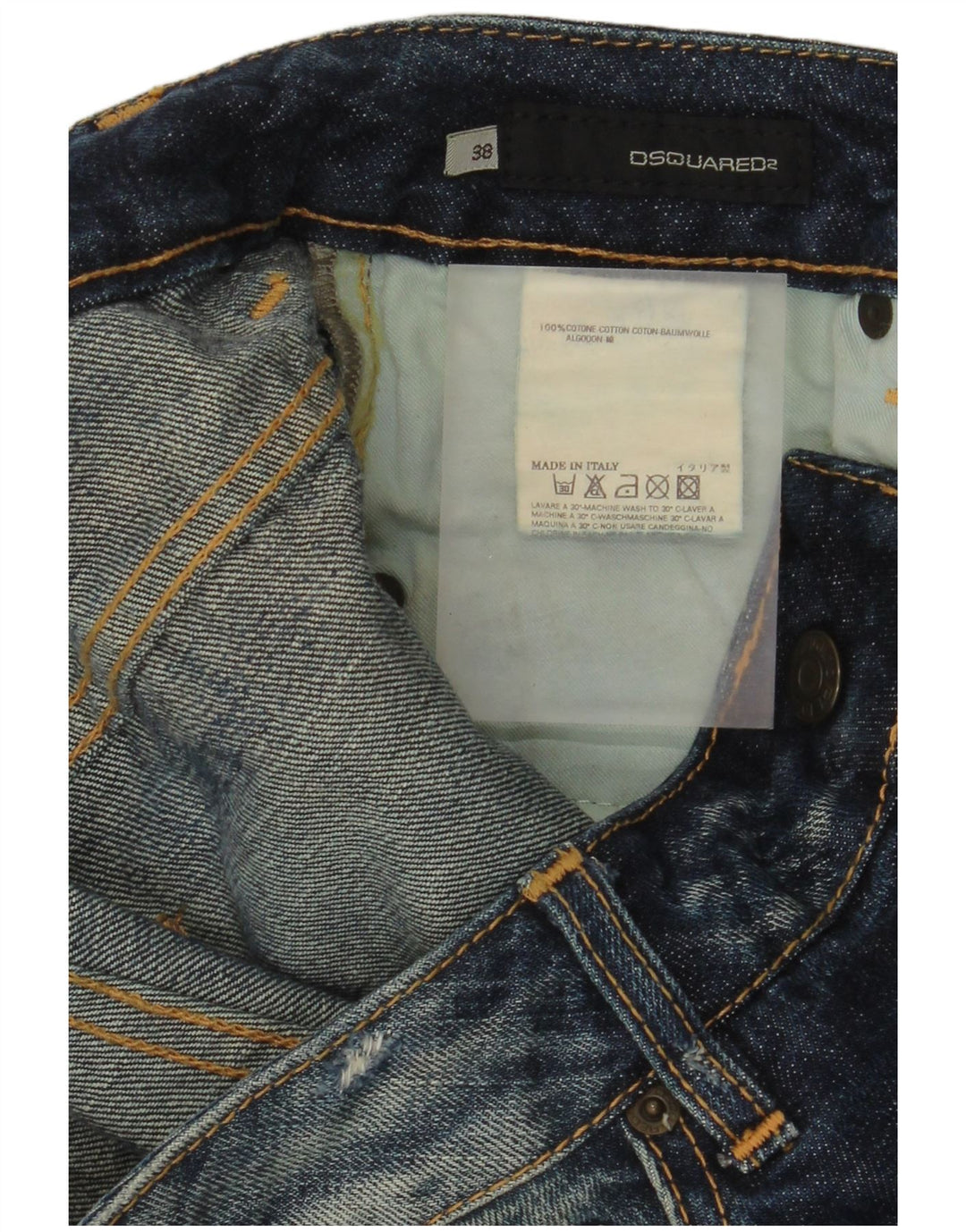 Dsquared2 Womens Distressed Slim Jeans IT 38 XS W28 L29 Blue Cotton