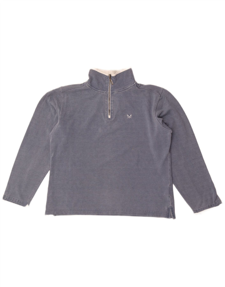 Crew Clothing Womens Zip Neck Sweatshirt Jumper UK 12 Medium Navy Blue
